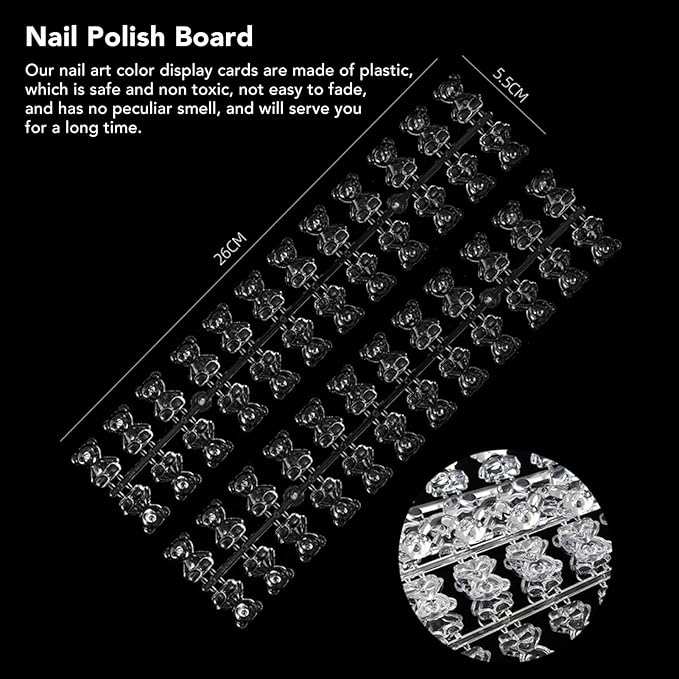 120PCS Bear Shape Nail Color Display Card Set, Nail Tips Color Chart Board for Nail Polish, Gel, Acrylic and Powder Practice, Nail Art Display for Salons, Manicurists and Home Use