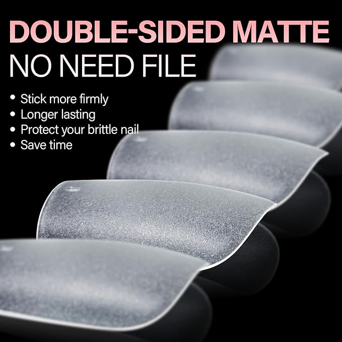 AILLSA Short Square Nail Tips 450PCS Acrylic gel Full Cover Nail Tips Matte Acrylic Upgraded No Need Files Press on Fake Nails Tips for False Nails Tips Extension Home DIY Nail Salon 15 Sizes