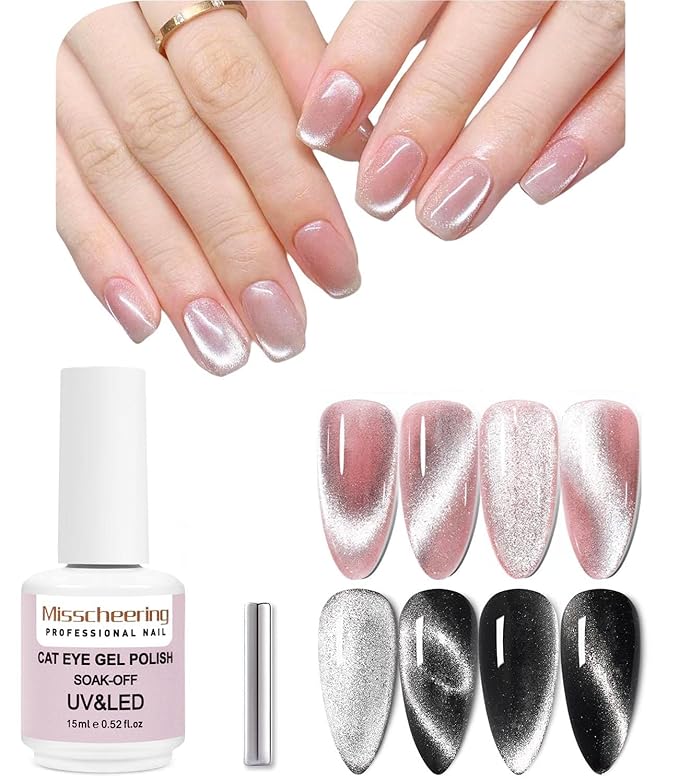 Major Dijit Cat Eye Gel Nail Polish Glitter Holographic Gel Polish with Magnet 15ml 9D Wide Translucent UV Cateye for Nail Art