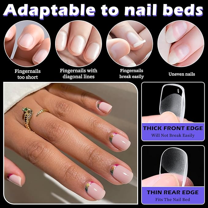 510pc Extra Short Square Nail Tips, Soft Gel Nail Tip Square Fake Nails Artificial Fingernail, 15 Sizes Full Cover Clear Press on Nail Short Acrylic Nails Tips for Nail Extension, Press Nails Making