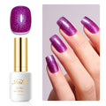 Imtiti Glitter Gel Nail Polish, 0.5 Fl Oz Purple Iridescent Glitter Gel Polish Soak Off LED UV Rainbow Shimmer Sparkle DIY Nail Art Starter Manicure Salon
