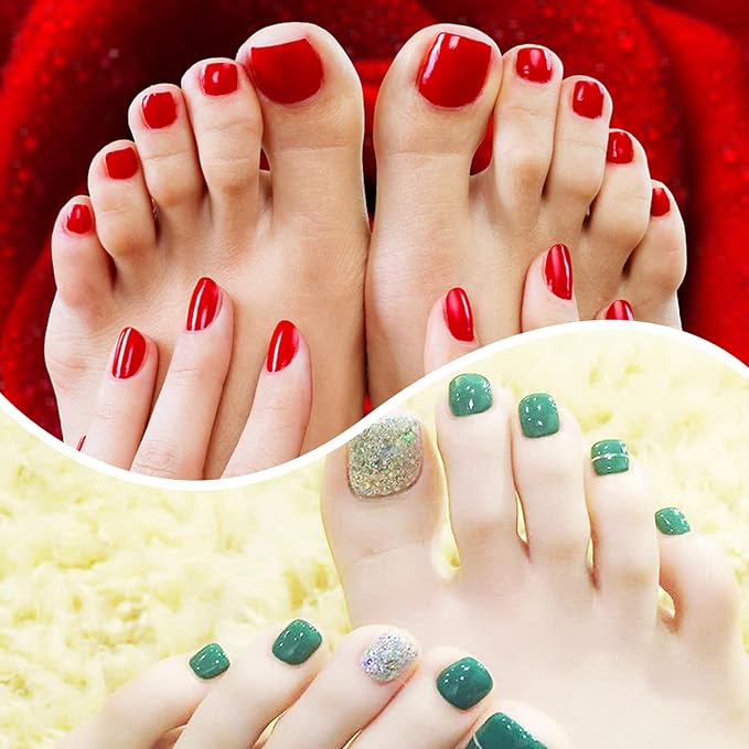 SILPECWEE 20 Sheets Toenail Sticker Wraps - Solid Color Gel Nail Strips for Women's Manicure - Self-Adhesive Nail Polish Art Sticks - 1pc File Included
