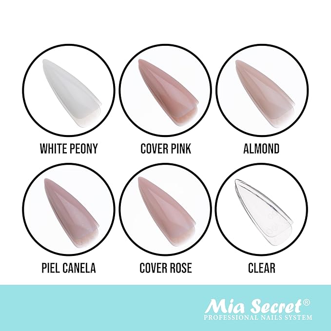 Mia Secret Soak off Soft Gel Nail Tip MADE IN USA for Salon and DIY (Cover Almond, Stilleto)