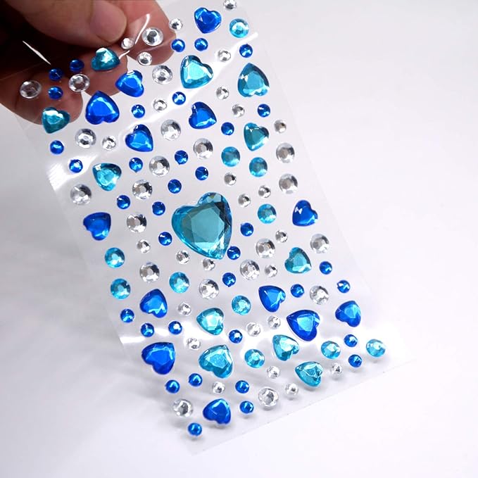 2800PCS 25 Sheets Self-Adhesive Jewel Stickers Rhinestones Jewels Rhinestone Stickers DIY Gem Rhinestone Multi Color Gemstone Embellishments Assorted for Makeup, Festival, Crafts & Embellishments