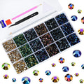 22380pcs Resin Rhinestones Set 3/4/6mm Flatback Stones Glitter Crystal Bulk for Garment Nail Art Decorations Resin Flatback Rhinestones Kit for Nail Crafts Tumbler Round Shape(MM)