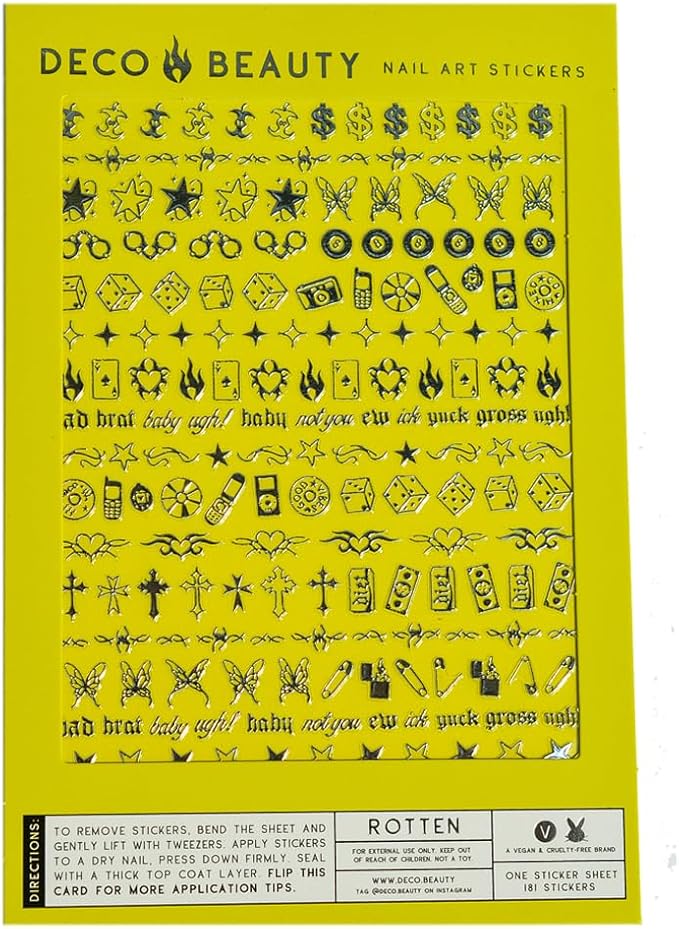 Deco Beauty Rotten - Super Thin & Easy-to-Apply Nail Art with The Cutest Designs - Durable & Long-Lasting Nail Art Stickers and Decals for Women, for DIY at-Home Manicures & Salon-Quality Nails