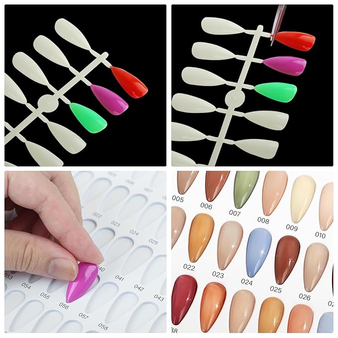 216 Nail Colors Book,Professional Nail Polish Chart Book with 240 Practice Tips & 1-300 Number Labels, Pre-Numbered Slots,Perfect for Salons and Home Use(Marble)