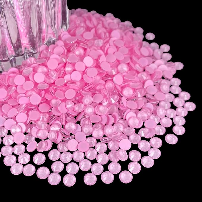 Flatback Glass Rhinestones,Bedazzler Gems 1440pcs Non Hotfix Crystal Rhinestones for Nail Charms Crafts Clothes Tumblers,Lt.Pink Neon,SS10
