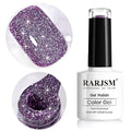 Diamond Gel Nail Polish,Reflective Glitter Gelpolish, Spark Shiny Gel Nail Art, Dark Purple Nailpolish for Home Design Glitter Nail Art U V L E D Cure Reqired RAR86