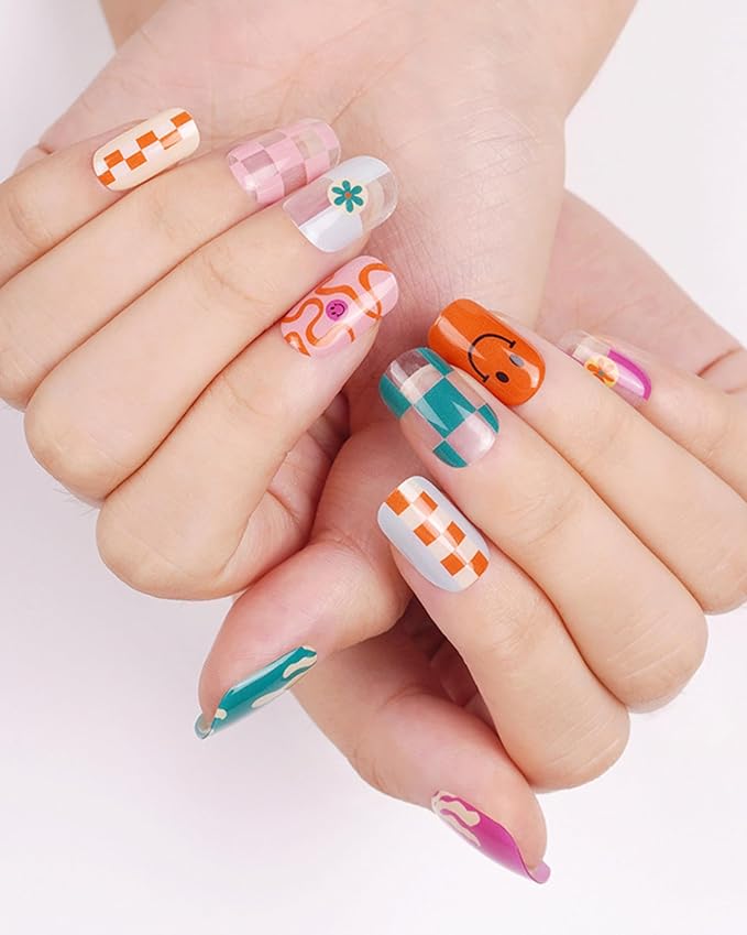 20pcs Semi Cured Gel Nail Strips Salon Quality DIY Wraps UV Light Required