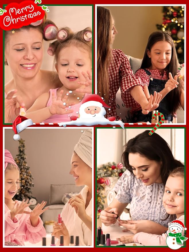 78 Pieces Christmas Press on Nails for Kids, EBANKU 3 Pack Kid Fake Nail Kit Old Christmas Cute Press on Nails for girls 8-12 Years with Jelly Nail Adhesives & Nail Builder Glue