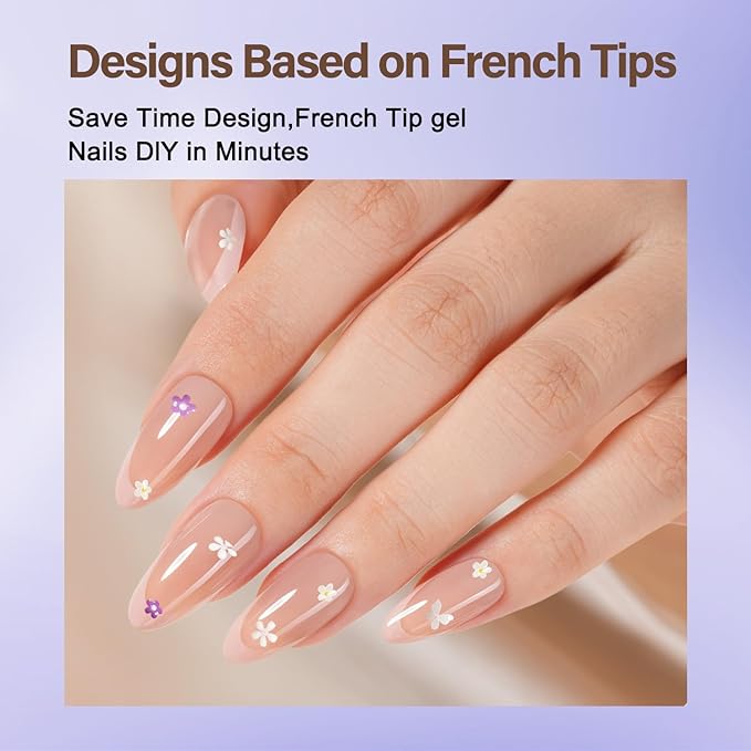 Misssix French Tip Press On Nails, 150Pcs French Gel Nail Tips, Medium Almond Soft Gel Fake Nails, X-BASIC Tips Starter Kit for Nail Art DIY 15 Sizes