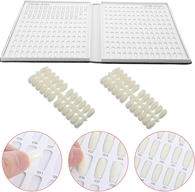 Professional 308 Nail Colors Chart, Black Polish Display Card Book, Nail-Art Salon Display Booklet, Nail Color Swatch Practice Card Design Board