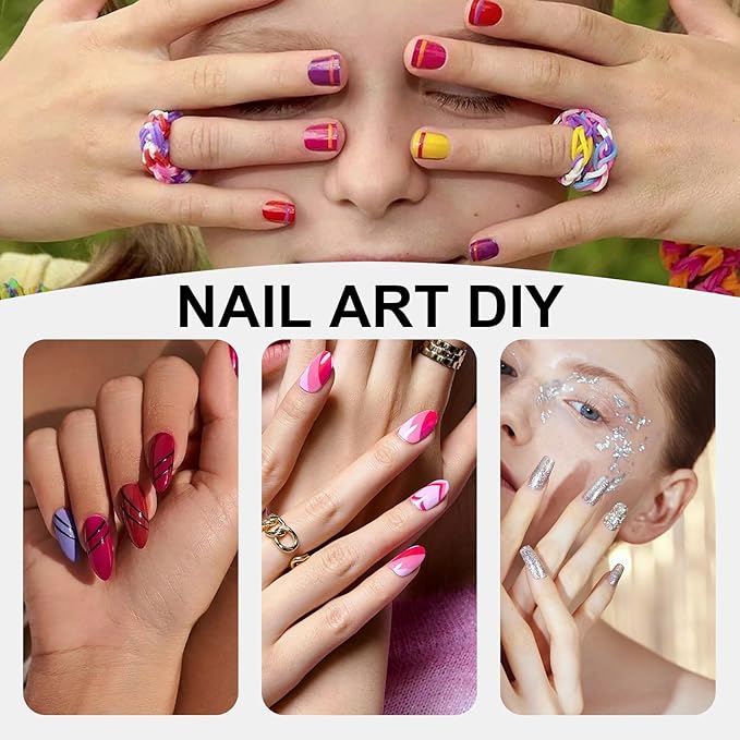3Pcs 3D Nail Brushes Set Size 2 4 5, Kolinsky Hair Acrylic Flower Nail Art Brush, Art Design & Polish Mistake Cleaning Manicure Tools for Women Acrylic Application, Silver