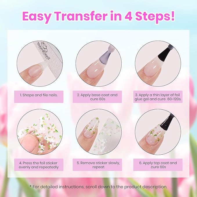 beetles Gel Polish Kit - 36 colors Pastel Polish Blue Green Glitter Nail Polish with Nail Art Foil Glue Base Coat Glossy Top Coat Impressionist Garden Soak off Uv Gel Manicure Kit Gifts