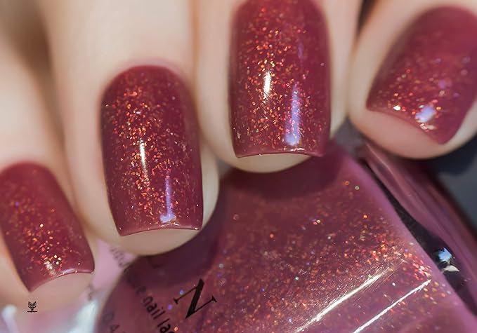 ILNP Cross My Heart - Crisp Rustic Red Holographic Jelly Nail Polish