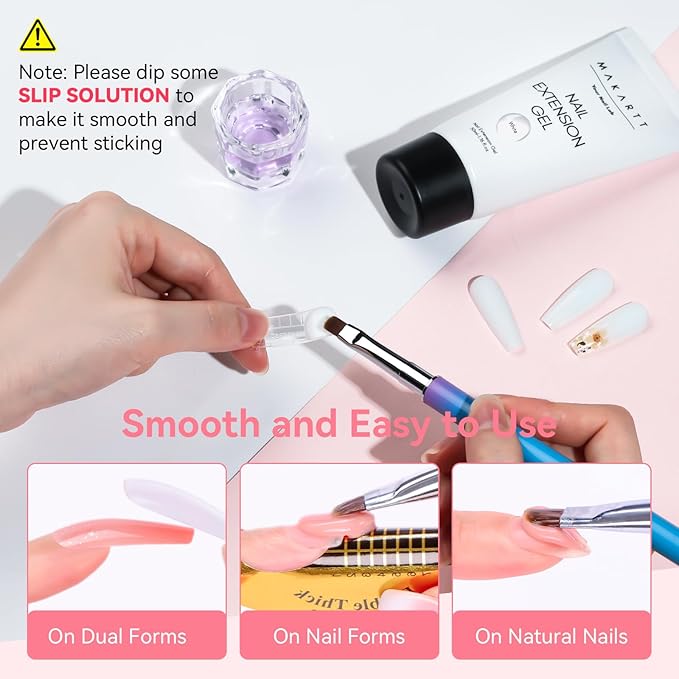 Makartt Poly Nail Gel White Hem-Free 50ML Nail Extension Builder for French Manicure, Hard Gels for Nails Strengthener Long-Lasting Salon Nail Art Design Easy DIY at Home