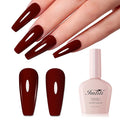 Imtiti 10ml Burgundy Red Gel Nail Polish Long Lasting Soak Off UV Led Fall Gel Polish Salon DIY at Home Gift for Women 1Pcs