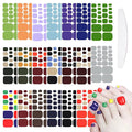 WOKOTO 20 Sheets 440 Pieces Gel Nail Polish Stickers For Toe Nails Art Gel Wraps For Women, Toe Nail Polish Strips Solid Nail Stcikers Full Nail Wraps Toenails Stickers Stick On Nails Polish Wraps