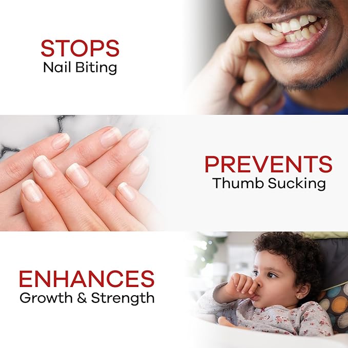 Ellie Chase Stop Nail Biting Deterrent Treatment Polish Extra Bitter Taste 0.5 Oz | Stop Putting Fingers In Your Mouth | Safe For Adults & Kids | Helps Nail Growth Made in USA | DBP Free, TPHP Free
