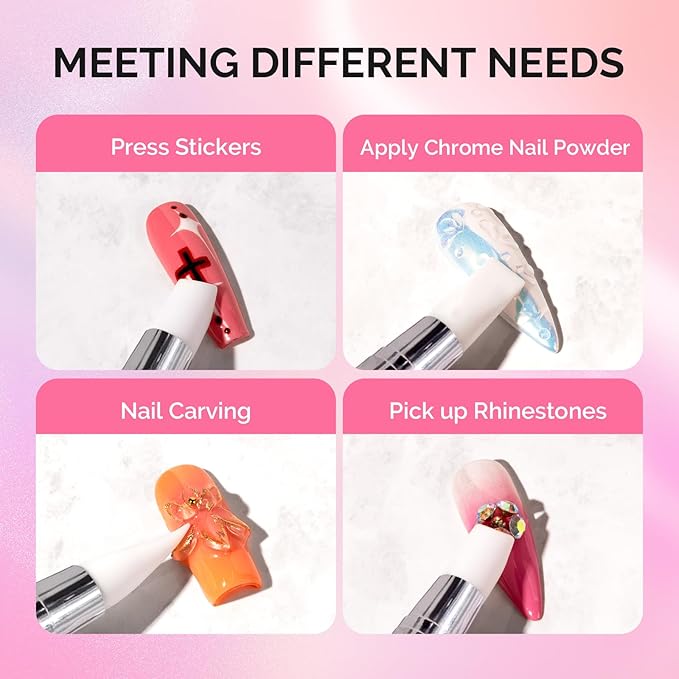MelodySusie 5 Pcs Nail Art Sculpture Pen Acrylic Dual Tipped Brushes for Resin Nail Art Tools for Design Foil Carving Drawing Effect Shaping