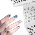 ALLYDREW 24 Sheets Black & White Flowers with Rhinestones Nail Stickers Set Nail Art