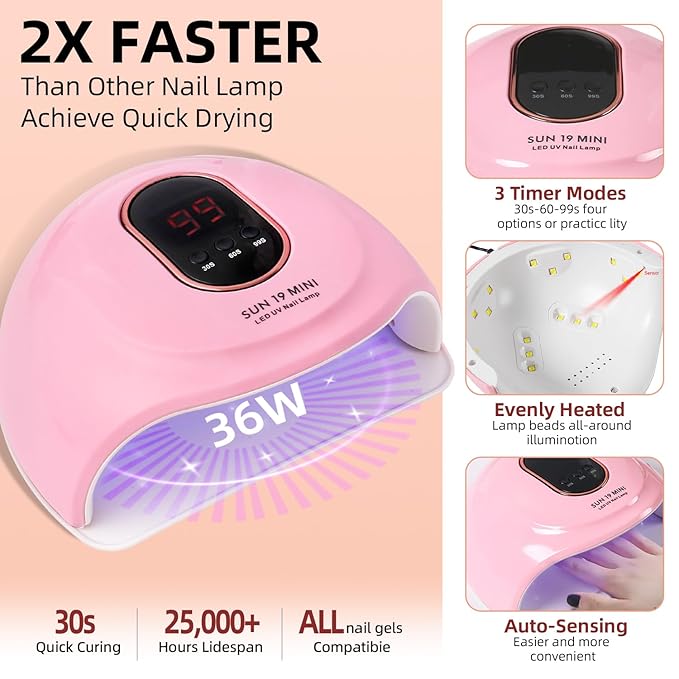 Acrylic Nail Kit With Drill And U V Light Full Nail Kit Set Professional Nail Starter Kit For Beginners Acrylic With Everything