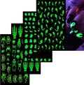 Halloween Nail Stickers for Nail Art Noctilucent Cute Ghost Skeleton Spider Web 3D Self-Adhesive Nail Decals Nail Art Supplies Nails Design Manicure Stickers for Nails DIY Decoration 4 Sheets