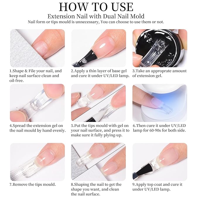 MTSSII 3d Gel Nail Art Set: White Aurora Blue Green Non Stick Hand Solid Builder Gel All-in-1 Kit for Carving Extension Blue Purple Nail Polish Home DIY
