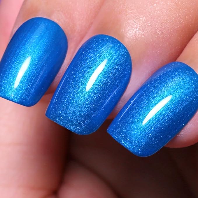 Pearl Gel Nail Polish,Deep Blue Glitter Pearl Gel Nail Polish Sparkle Shimmer Fall Winter Soak off LED UV for Art DIY Manicure 15ML