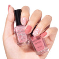 Dusty Rose Nail Polish and Sheer Pink Dot, 2 Colors Light Pink Nail Polish Duo Non-Gel, Classic Elegant Opaque, Rich in Castor Oil, Fast Dry & Long Lasting Glossy Nail Art