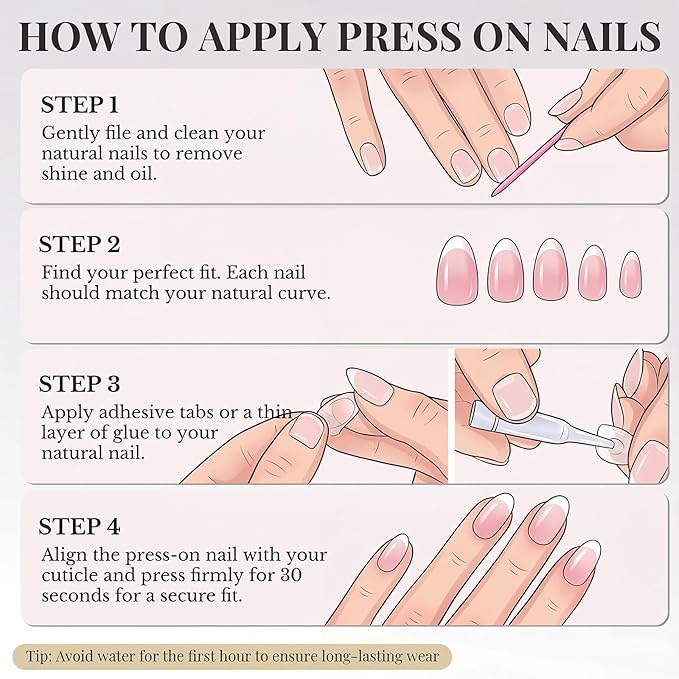 Press On Nails Almond Ombre Blue - Soft Gel Fake Nails With a Shimmery Finish, For Women And Teens, Perfect For Daily Wear, Playdates, And Relaxed Outings, 12 Sizes 24 Nail Kit With Glue