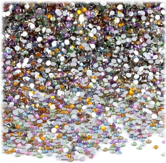 The Crafts Outlet 5,000pc Rhinestones Round 2mm Tiny for Nails - Flatback Royal Blue RBL