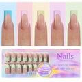 5-Color French Tip Press On Nails - 150Pcs Soft Gel Nail Tips,Short Press On Nails Square, Super Fit & Long Lasting,Soak Off Acrylic False Nail Extension in 15 Sizes (Multicolor 01)