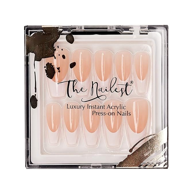 The Nailest - Instant Luxury Acrylic Press-on Nails-Medium Coffin- Timeless French