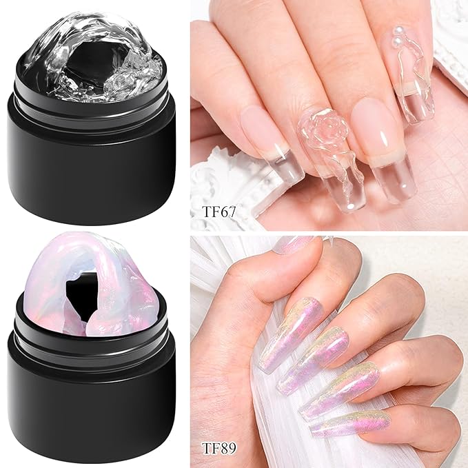 MEET ACROSS All-in-One Extension Mini Kit 2×7ml Non-Sticky Builder Gel Starter Kit WIth Base & Top Coat/Dual-Silicone Pen/Pro File/20-Pc Reusable Dual Forms Salon-Grade Extensions (Clear+Ultra Pink)