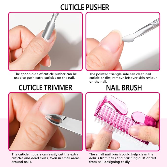 FANDAMEI Manicure Kit For Women, Nail Care Kit With Glass Nail File, 5pcs 180/240 Grit Nail Files For Natural Nails, Cuticle Oil, Cuticle Trimmer, Cuticle Pusher, Manicure Set, Nail Kit, Nail Prep Kit