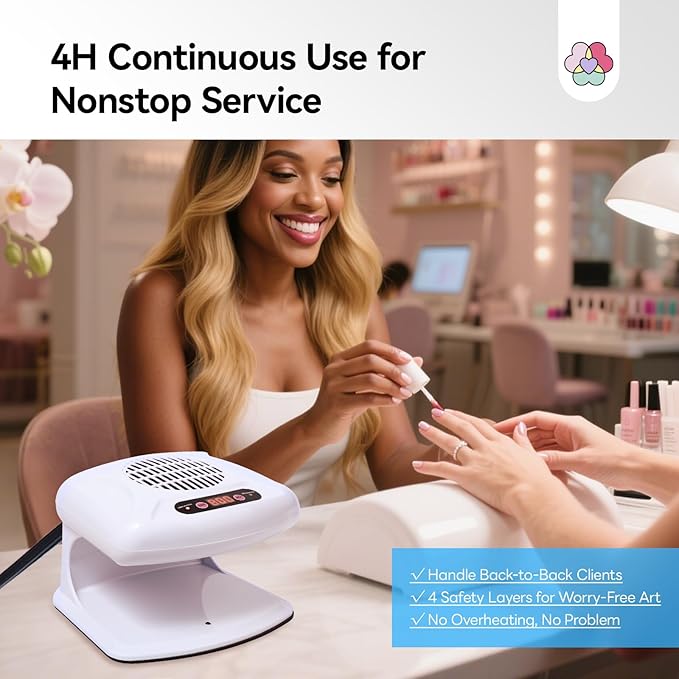 SAVILAND 5X Faster Dry Nail Dryer: 300W Strong-Air Nail Dryer for Regular Polish Smart Sensor Nail Polish Dryer Warm & Cool Wind Dual Air Dual Modes Battery-Free Nail Fan Home Salon Use