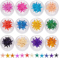 12 Boxes Holographic Nail Sequins, 3D Laser Flakes Ultra-Thin Colorful Glitter Sticker, (Snowflake Butterfly Flower Maple Leaf) Pattern Nail Art DIY Craft for Nail Decoration, Type 2