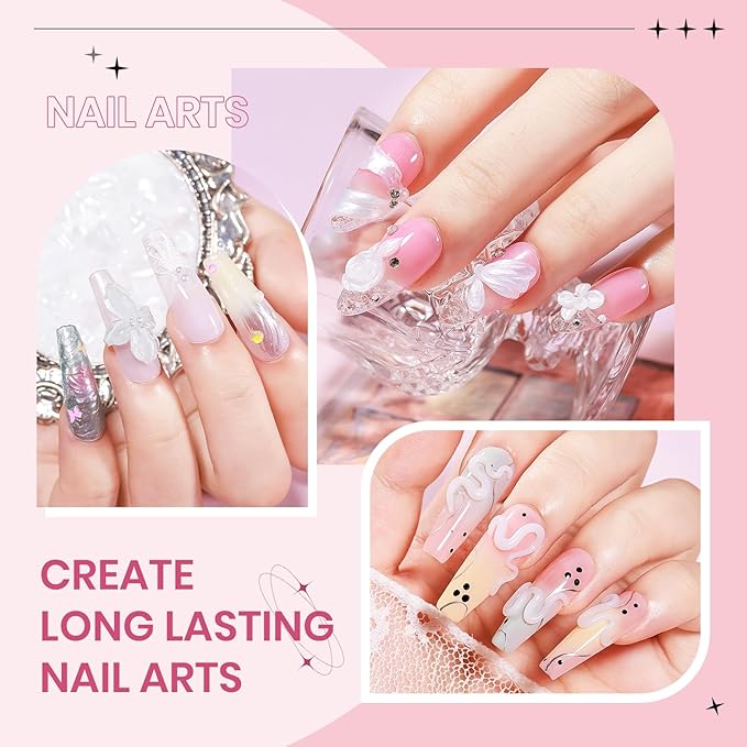 3D Sculpting Gel for Nail Art Pearl White Pink and White Solid Builder Hard Gel for Nail Extend Sculpture Molding Gels Non Stick Hand DIY at Home for Women Girls