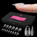 Short Almond Pre-Building Nail Tips, 15 Sizes 240 PCS Pre-shaped Apex Clear Soft Press On Fake Nail Half Matte Gel Nail Extensions Strong Thick Acrylic Tip for DIY Beginners & Salon Manicure