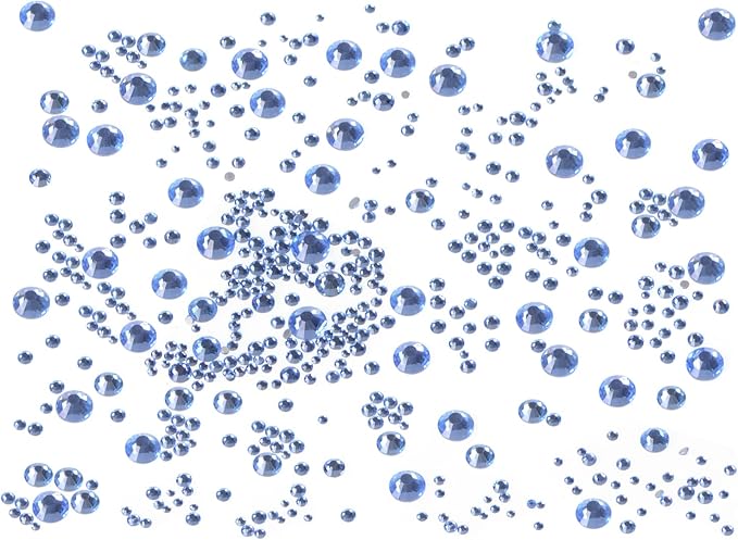 1440PCS Art Nail Rhinestones Non Hotfix Glue Fix Round Crystals Glass Flatback for DIY Jewelry Making with one Picking Pen (ss20 1440pcs, Lt. Sapphire)