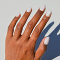 Glamnetic Press On Nails - Clean Girl | Short Oval White Fake Nails, Salon Quality Milky Nails | 15 Sizes - 30 Nail Kit with Glue
