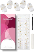 Semi Cured Gel Nail Strips, 20Pcs Long Lasting Salon Quality Wraps, Easy Apply & Remove Gel Nail Stickers with UV Light (Gilded Mist)
