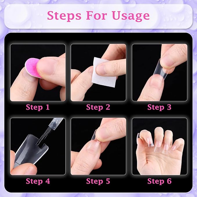 outopen 504pcs Short Duck Nail Tips S Feet Clear Flare Nail Tips for French False Nail Extension Y2K Vibe Full Cover Duck Tips for Polygel Acrylic Extension Beginners DIY Manicure,12 Sizes