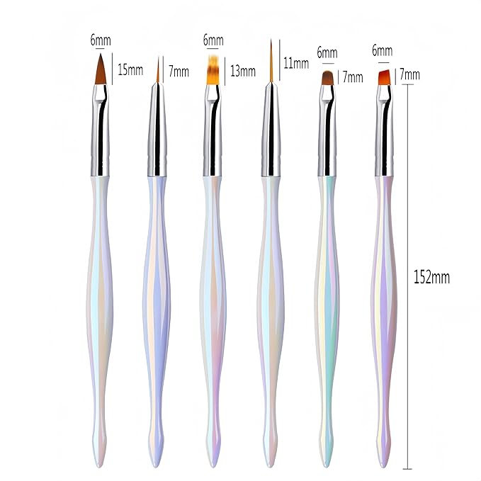 12PCS Professional Nail Art Brush Set,Liner Brushes,Acrylic & Gel Nail Extension Brush,Dual-Ended Silicone Nail Sculpture Dotting Pen Tools,Brush&Picker 2 IN 1 Design for Manicure,Home Salon Kit