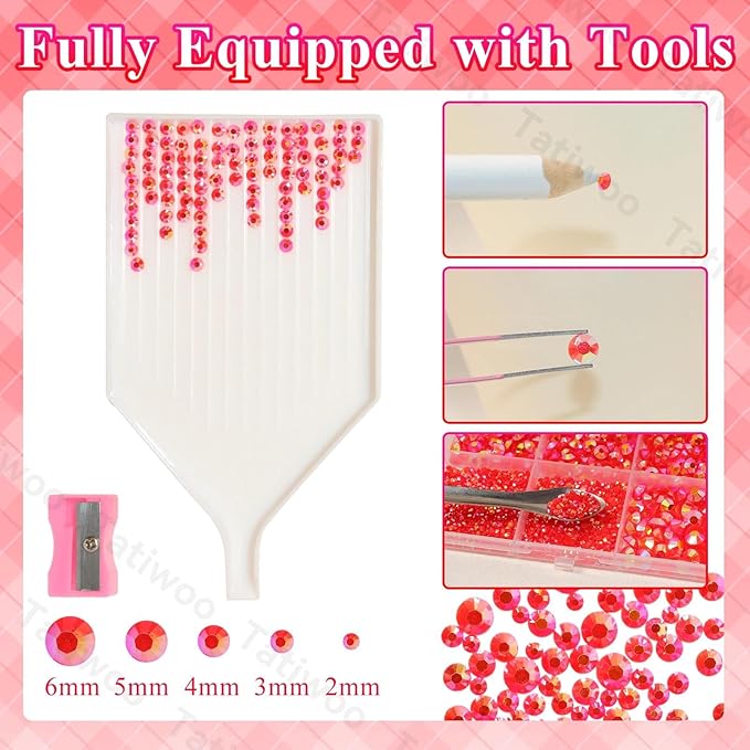 20000Pcs Red Flatback Jelly Resin Rhinestones for Bedazzling, Mix Sizes Crystal Rhinestones Gems, Red Gems Bedazzling for Crafting, Flatback Rhinestone for DIY Face Makeup Crafts Tumblers