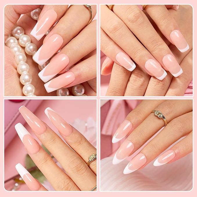 Beetles Nail Stamp, 4Pcs French Tip Tool Easy Manicure Nail Stamper Single Head Soft Silicone Long & Short French Tip Stamp Tool with 2Pcs Nail Scraper Decorations Gift for Women