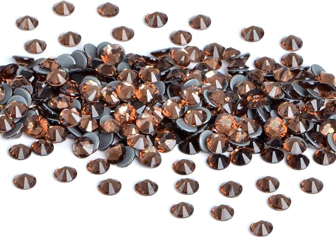 NCB 2880pcs Hotfix Rhinestones Flatback Crystal Rhinestones for Crafts Crafting Clothes Shoes DIY Decorations (Smoked Topaz, SS6 2mm)