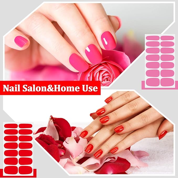 SILPECWEE 20 Sheets Easter Nail Wraps for Women Candy Color Nail Polish Strips Self Adhesive Nail Polish Stickers Gel Nail Strips Fingernails Manicure Sticker Accessories with 1pc File